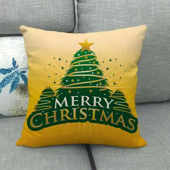 Kalėdų eglutė pagalvėlė padengti Kalėdinė dekoracija užvalkalas Linksmų Kalėdų užvalkalas medvilnės ir lino sofa apkabinti užvalkalas