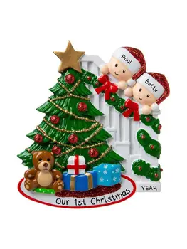 Kalėdų Eglutės Ornamentu Asmeninį Išgyveno Šeimos 2 4 6 8 Dervos Ornamentas 