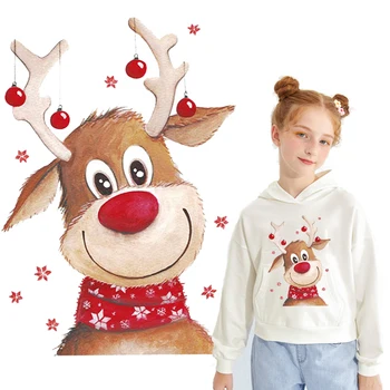 Kalėdų elnių Kalėdų Senelis Kalėdų lopai drabužių geležies perdavimo lyginimo lipdukai vietomis sniego aplikacijos audinio dekoras