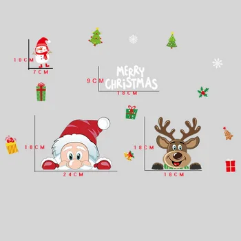Kalėdų Lango Lipdukas Santa Claus Snaigės Lipdukai Žiemos Sienų Lipdukai Vaikams Kambariai Kalėdų, Naujųjų Metų Lango Dekoracijos naujas