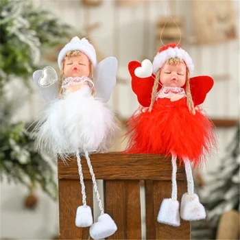 Kalėdų Medžio Apdaila Angel Doll Pakabukas Kalėdinė Dekoracija 2021 Naujųjų Metų Dekoracija Noel Merry Christmas Kalėdų Dovana