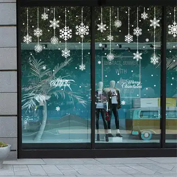 Kalėdų Snaigės Sienų Lipdukai Snaigės Modelius, Dekoratyvinės Sienų Lipdukai Stiklo Langai Ir Durys Pavasario Šventė #BW