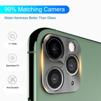 Kameros Apsauginis Žiedas Ant iPhone, 11 Pro Objektyvą Grūdintas Stiklas iPhone 11Pro MAX 2019 Telefono Metalo Lydinio Telefono Atgal Raštas