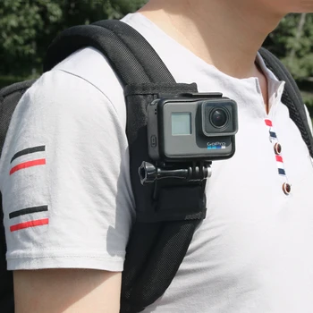 Kameros ekrano užsklandą Sporto Fotoaparato Kuprinė Įrašą Mount 360 Laipsnių Pasukimo Už Xiaomi Yi už Gopro Hero7 6 5 4 Veiksmų Fotoaparato Priedai