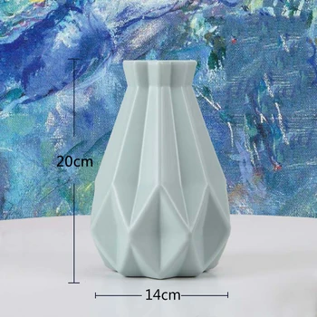 Kampinis plastikiniai vaza grūdintas baltumo imitacija keramikos vazonas vaza apdailos namų Šiaurės sodo puošmena