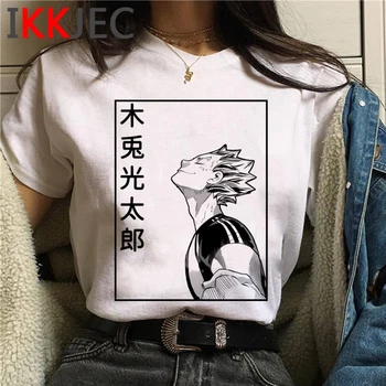 Karasuno Haikyuu Harajuku Kawaii T-shirt Moterims Femme Juokingas Animacinių filmų Oya Oya Oya Kuroo Marškinėliai Mielas Grafinis Tshrit Viršuje Tees Moteris