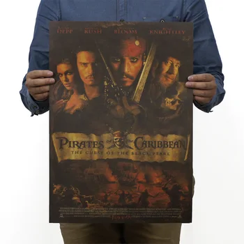 Karibų jūros piratai /Jack sparrow/classic kino filmą/kraft paper/bar plakatas/Retro Plakato/dekoratyvinis dažymas 51x35.5cm