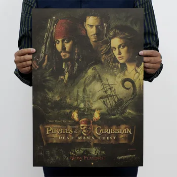 Karibų jūros piratai /Jack sparrow/classic kino filmą/kraft paper/bar plakatas/Retro Plakato/dekoratyvinis dažymas 51x35.5cm