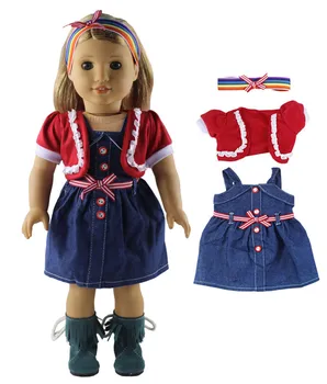 Karšto 1 VNT Įvairių Spalvų ir Stilių, Lėlės Drabužius 18 colių Amerikos Lėlės Bitty Baby Doll A03