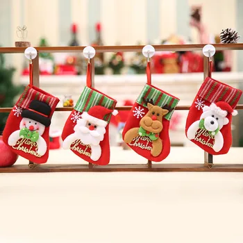 Karšto Kalėdų Dovana Gyvūnų laikymo Maišą, Kalėdų Senelis, Kalėdų Medžio Kabo Dekoro Mini Snaigės Kojinės stuffers Saldainių Dovanų Maišelyje Navidad
