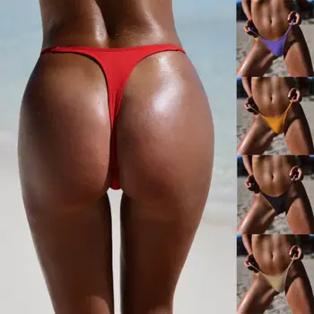 Karšto Multi Vasaros Seksualios Moterys, Ponios V Diržas Įžūlus Ruched Bikini Bottom Maudymosi Kostiumėliai Paplūdimio