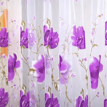 Karšto Namų Tekstilės Gėlių Aplikacija Prabanga 3D Užuolaidos Audinys, Tiulis Vien Užuolaidos, virtuvės, Miegamojo Kambarį