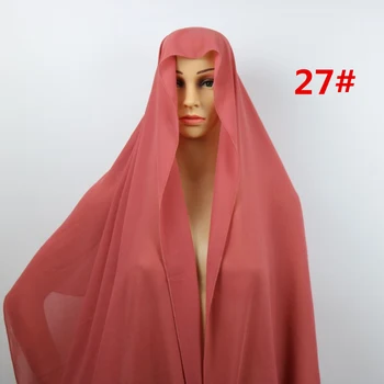 KARŠTO PARDAVIMO Aukštos Kokybės 48 Gražus Spalvų paprastas burbulas šifono skara populiarus musulmonų hijab galvos dėvėti mados moterų Skara skara 180*90 cm