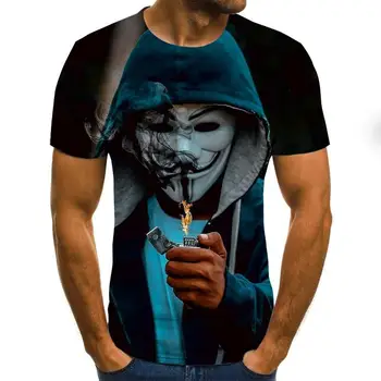 Karšto Pardavimo Klounas Marškinėliai Vyrams/moterims Joker Veidas 3D Atspausdintas Teroro Mados marškinėliai dydis XXS-6XL