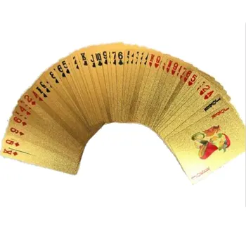 Karšto Pardavimo Kortos Su 24K Aukso Lapų Doleris Dizainas Visiškai Denio Pokerio Žaidimas Plastiko Magic Card Vandeniui Korteles baralho