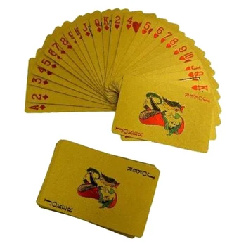 Karšto Pardavimo Kortos Su 24K Aukso Lapų Doleris Dizainas Visiškai Denio Pokerio Žaidimas Plastiko Magic Card Vandeniui Korteles baralho