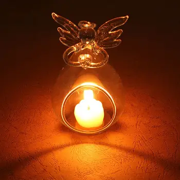 Karšto Pardavimo Mados Kūrybos Angelas Stiklo Kristalų Kabinti Arbata Šviesos Žvakių Laikiklis Namo Kambaryje Šalis Dekoro Žvakidė Saugojimo Laikikliai