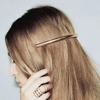 Karšto Pardavimo Mados Moterų, Mergaičių Kietas Ilgi Moterų Plaukai, Įrašų, Metalo, Aukso/Sidabro Paprasto Padengti LANKO Vamzdis Didelis Hairgrip Staigius Plaukų Įrašą