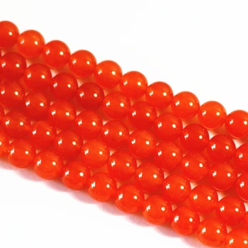 Karšto pardavimui, oranžinė akmuo jades 4mm 6mm 8mm 10mm 12mm kaip 14mm chalcedony natūralaus akmens prarasti apvalūs karoliukai 