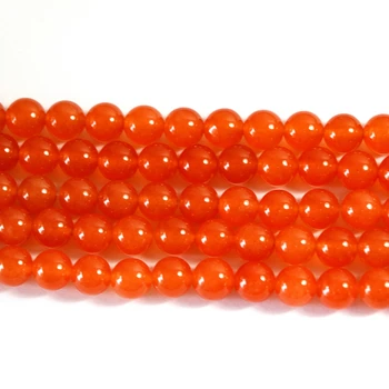 Karšto pardavimui, oranžinė akmuo jades 4mm 6mm 8mm 10mm 12mm kaip 14mm chalcedony natūralaus akmens prarasti apvalūs karoliukai 