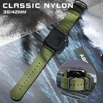 Karšto Parduoti Nailono Watchband Apple Watch Band Serijos 5 4 3 2 1 Sporto Apyrankės aksesuarai 42mm 38mm 40mm 44mm Dirželis iwatch