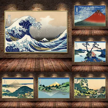 Katsushika Hokusai Didžiosios Bangos Off Kanagawa Naftos Tapyba ant Drobės, Plakatų ir grafikos Cuadros Sienos Menas Nuotraukas Kambarį