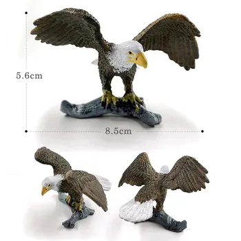 Kawaii Modeliavimas Baltoji gervė Plikas apuokas Papūga paukštis gyvūnų modelio veiksmų skaičius, Plastikinės lėlės namą vaikų Žaislai priedų