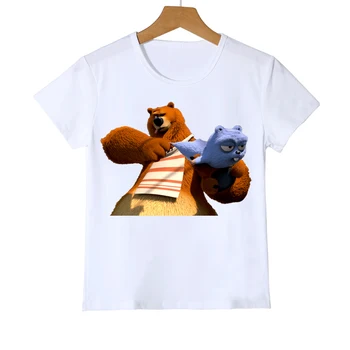 Kawaii, vaikams, drabužiai, juokingi marškinėliai mergaitėms saulės Grizzy lokys gyvūnų spausdinti marškinėliai berniukams, lemmings marškinėlius camisetas streetwear