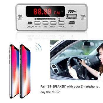 KEBIDU Belaidžio MP3 Grotuvas Bluetooth5.0 MP3 Dekodavimo Valdybos Modulis Automobilio USB TF Kortelės Lizdas / USB / FM / Nuotolinio Dekodavimo Valdybos Modulis