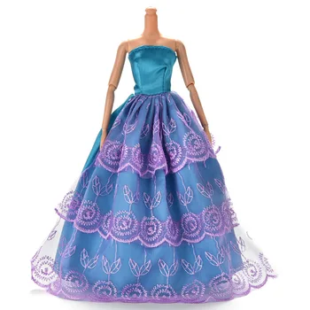 Kelių Sluoksnių Gėlių Lėlės Suknelė Elegantiškas Rankų darbo princesė Vestuvių Suknelė Lėlės Drabužiai Drabužiai, Lėlės Priedai