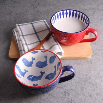 Keramikos Rankomis Dažyti Kavos Puodelio, Puodelis arbatos Kūrybos teacup Derliaus Pusryčiai Puodeliai Kavinė Iškilumo arbatos Puodelio Spalvinga Handpainted