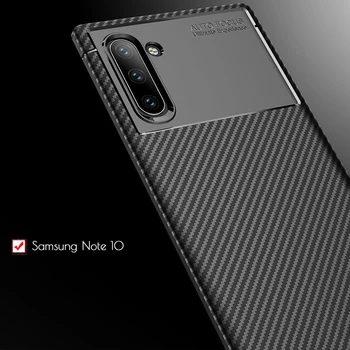 KEYSION Telefono dėklas, Skirtas Samsung Galaxy Note 10 Plius 10 9 8 Anglies Pluošto TPU Galinį Dangtelį Samsung Galaxy S10 S10 Plius S10e S8 S9