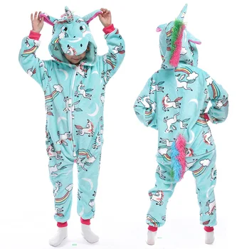 Kigurumi Vaikų Vienaragis Pižama Berniukui, Mergina Animacinių Filmų Gyvūnų Cosplay Pyjama Onesie Vaikai Anime Panda Unicornio Sleepwear Hoodie