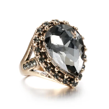 Kinel Boho Etninės Nuotaka Vestuvių Žiedas Crystal Antikos Aukso Spalva Didelis Akmuo Cirkonis Žiedai Turkijos Moterų Papuošalai
