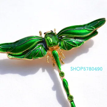 Klasikiniai Papuošalai Dragonfly Sagė Moterims, Įvairių Spalvų kalnų krištolas Sagė Dažytos Elegantiškas Krūties Pin Ponios Dovanų Šalis Drabužiai