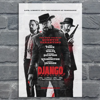 Klasikinis Filmas Šilko Plakatas Django Unchained Retro Fonai Senovinių Sienų Dekoras Nuotraukas Quentin Tarantino Plakatai, Drobė