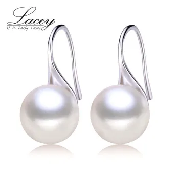 Klasikinis madinga natūralių perlų auskarai, sidabras 925 moterims, balta mados gėlo vandens perlų auskarai žmona, dukra gimtadienio dovana
