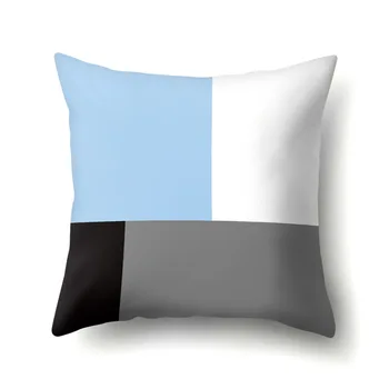 Klasikinis šviesiai mėlyna ir balta geometrinis modelis poliesteris pagalvę padengti sofos pagalvėlė padengti kėdė juosmens pagalvės, patalynės, pagalvių užvalkalai