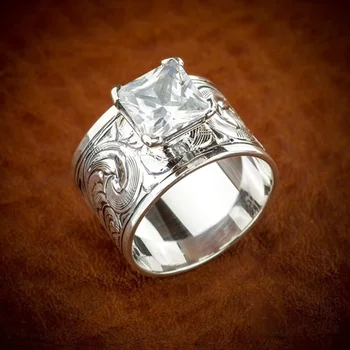 Klasikinės Moterų Mados Žiedas Sidabro Spalvos Kristalų Žiedai, Sužadėtuvių Vestuvių Juostoje Papuošalai Mergina Šalis-Geriausia Dovana