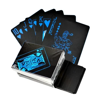 Kortų Rinkinį, Vandeniui Nelaidus Plastikas Juoda Pokerio Kortelės Klasikinis Magija Gudrybės Įrankis Pokerio Žaidimai Dovana Pokerio