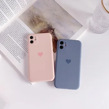 Korėjos Kieti Saldainiai Spalva Meilė Širdies Telefono dėklas Skirtas iPhone 12 Mini Pro 11 Max XR Xs Max X 7 8Puls Atvejais Minkštas Silikoninis Dangtelis Funda