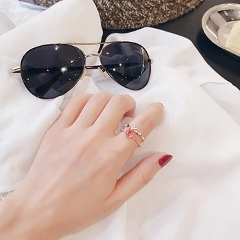Korėjos Stiliaus Žiedai Moterims Kubinis Cirkonis Merginos Anillos Madinga Kristalų Bague Femme Reguliuojamas Saldus Mėnulio Žiedai Šalis Dovanos