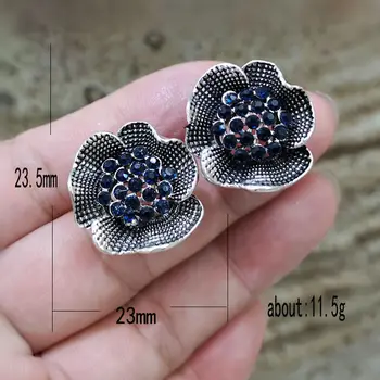 Korėjos Versija Mados Black Didelis Gėlių Auskarai Moterims Asmenybės Lydinio Šalies Earings Vestuvių Pareiškimą Brincos