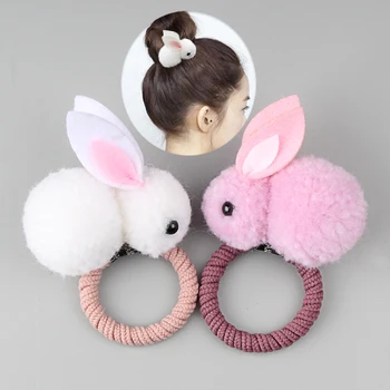 Korėjos versija, mielas gyvūnas triušio plaukų žiedas mergaitę gumos juosta elastingas plaukų žiedas vaikams, papuošalai, plaukų aksesuarai