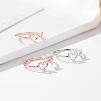 Korėjos Versija Naujų Kūrybinių Papuošalai Boutique Rodyklių Širdis, Atvira Žiedai Mados Tuščiaviduriai Meilės Uodega Žiedas Moterims 