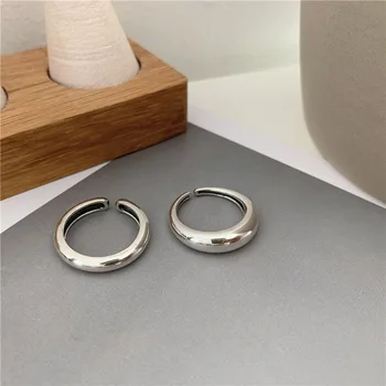 Korėjos Žiedas Moterims Paprasta Sklandžiai Reguliuojamas Pirštų Žiedus, Bižuterijos, Dovanų Gilrs Apvalus Žiedas Sidabro Spalvos