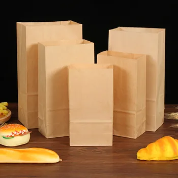 Kraft popieriaus maišas dovanų maisto sumuštinių kepimo vestuvių prekių pakuotės maišelis perdirbamų takeaway krepšys