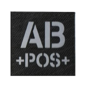 Kraujo Tipas: A+ B+ O+ AB+ GO Teigiamas IR pleistras kuprinės kailis taktinis pleistras Atspindintis Ženklelis lipdukas ant kablio kilpa