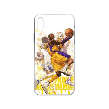 Krepšinio Praleisti Kobe mvp 3D shell coque Skaidrus Telefono dėklas Skirtas iphone 4, 4S, 5 5C 5S 6 6S PLIUS 7 8 X XR XS 11 PRO SE 2020 MAX