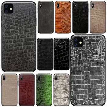 Krokodilo odos Tekstūra modelis Telefono dėklas skirtas iPhone 11 12 pro XS MAX 8 7 6 6S Plus X 5S SE 2020 XR